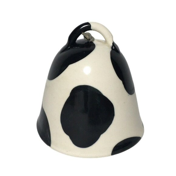 Ceramic Cow Patterned Bell 3”T 3”W - Picture 1 of 3
